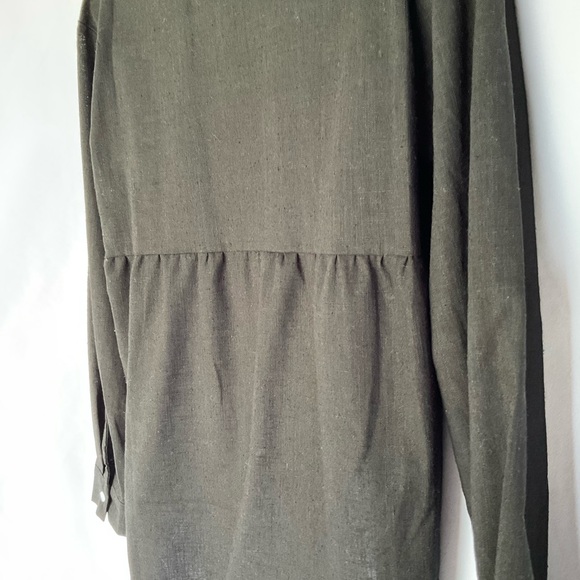 Linen Button-Up Shirt with Back Detail - Small -Versatile for Office to Outdoors - Picture 3 of 7